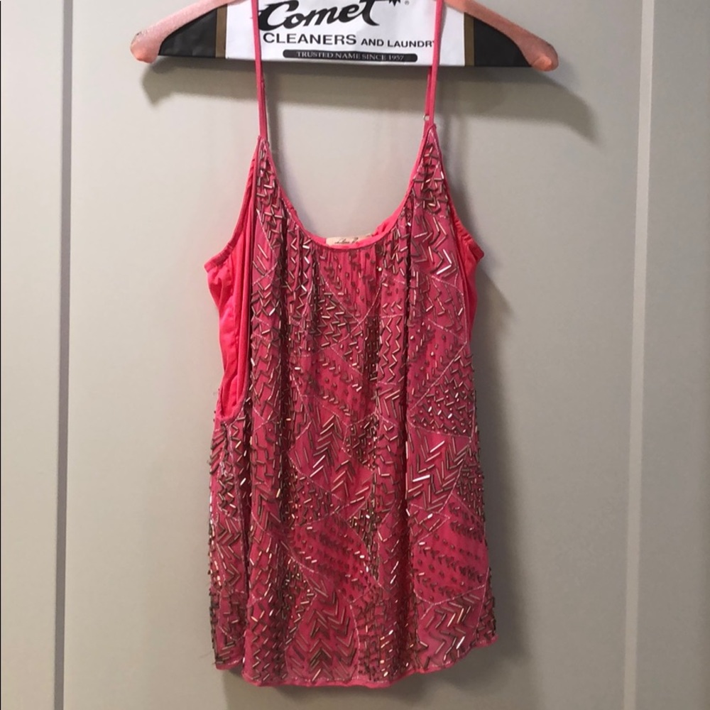 Chelsea Flower pink beaded tank